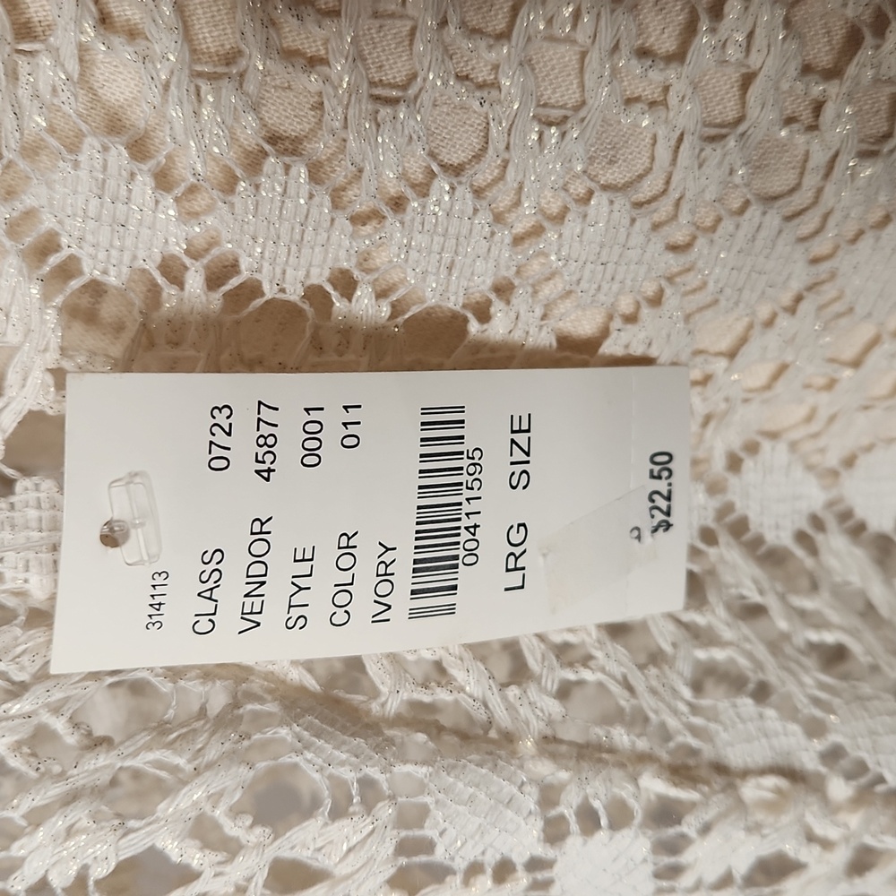 Nollie Ivory Lace Flowy Tank Top Size L NWT - Picture 5 of 9